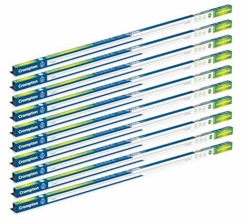🛒 Crompton Laser Ray Smile 20W LED Batten |4 feet Slim Batten for Living Room & Bedroom | Energy Efficient Tubelight for Home | BIS Approved | Cool Day Light (6500K) (Pack of 10)