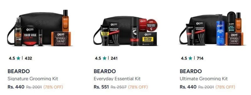 Myntra | Style in class with Beardo's Grooming kit at flat 78% + extra 5% off