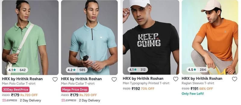 Myntra: Upto 80% Off On HRX Polo Tshirt.