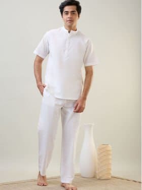 🔥 Sleepz By Raymond Men's Mandarin Collar Kurta Pyjama Night Suit 🌙✨