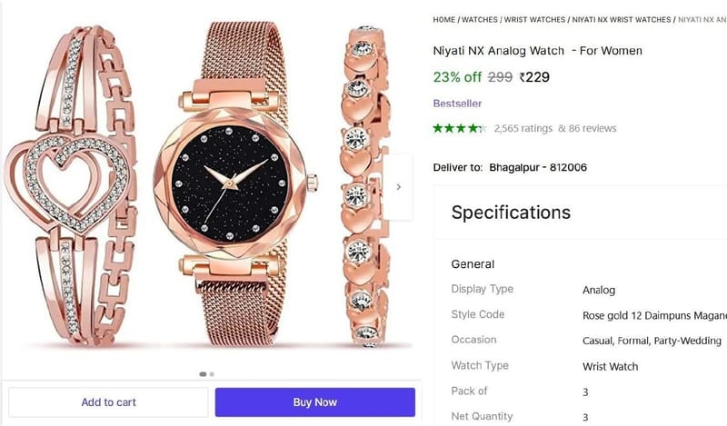 🔥  Daimpuns Maganet With Heart Dani Breclect Watch Combo @ ₹229