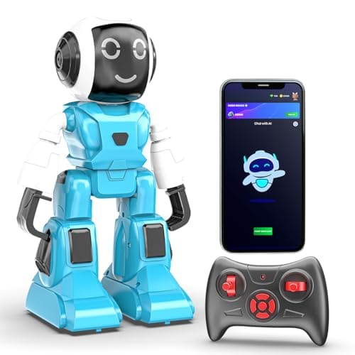 🛒 Mirana Moonwalker | Smart Interactive Chat-GPT AI Robot Toy for Kids | USB Rechargeable Type-C | AR Games & in-Built Bluetooth Speaker | Remote & App Controlled | for Boys & Girls 2+ Years (Sky Blue)