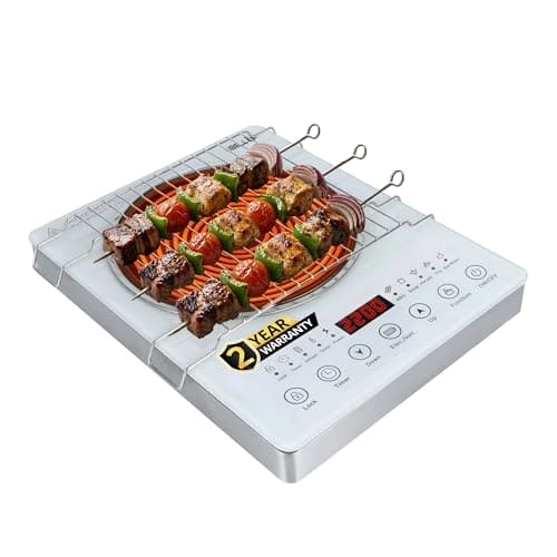 🛒 iBELL CLOUD390 Infrared Cooktop 2200W – Works with All Types of Cookware, Adjustable Temperature Control, Energy-Efficient Heating, Durable Strong Handles, Portable Electric Cooking Stove, White