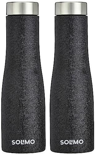 Amazon Brand - Solimo Stainless Steel Fridge Water Bottles |...