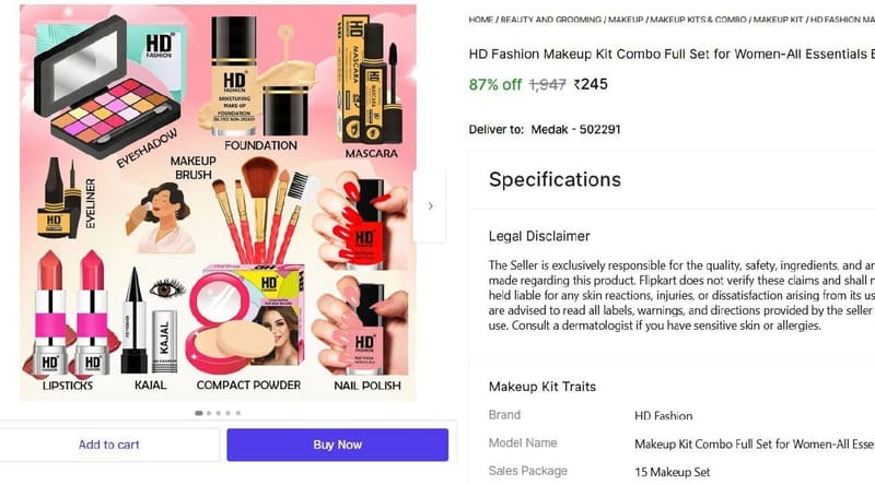 🔥  Makeup Kit Combo Full Set @ ₹245