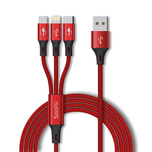 SOOPII 3 in 1 Multi USB Charging Data Cable for Car, Office,...
