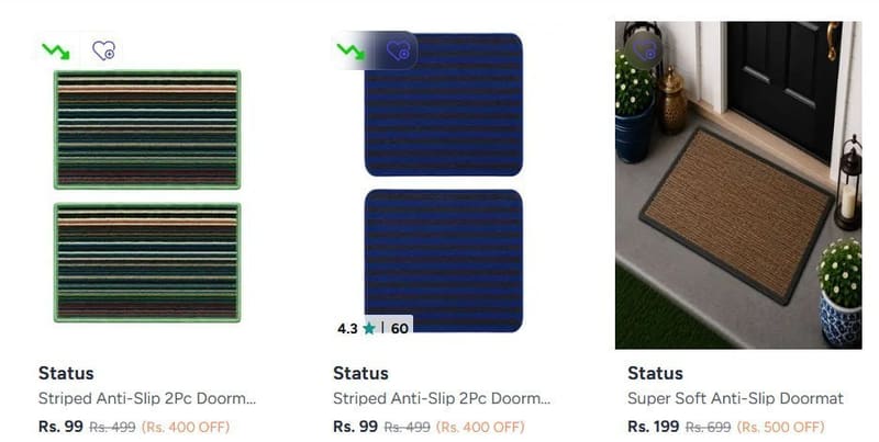 Myntra | Anti Skid Rain friendly Doormats Under 199