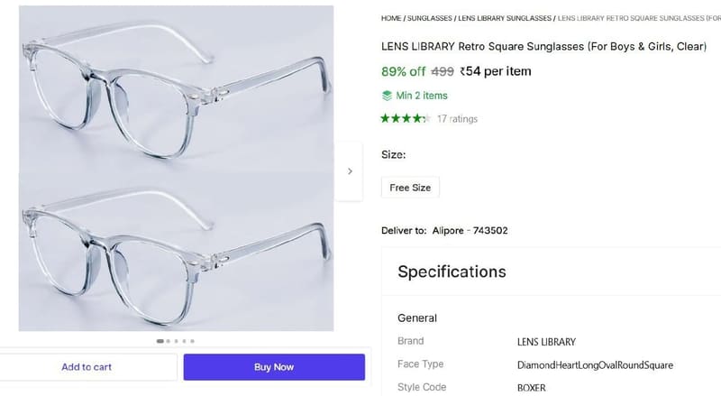 Shopsy | 🔥  Retro Square Sunglasses @ ₹54
