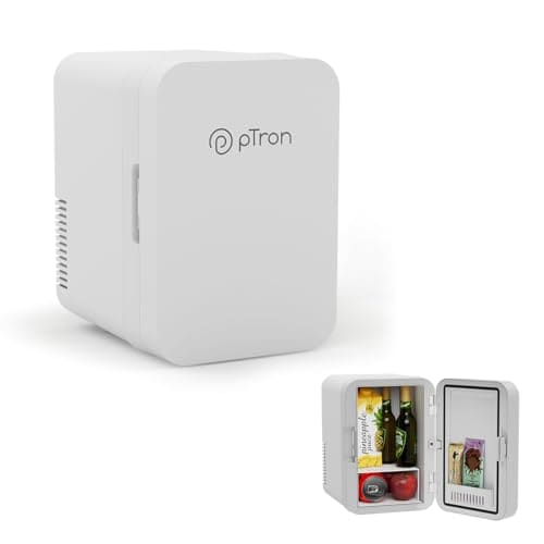 🛒 pTron EaseMate CUBE 8L Portable Mini Fridge, Thermoelectric Cooler and Warmer for Car & Home, Store Cosmetics, Beverage & Food, Smart Temperature Control, Dual Power Supply 220V AC/12V DC (White)
