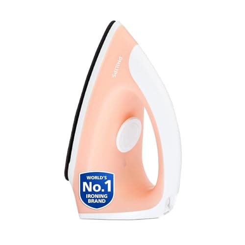 🛒 Philips GC097/50 750-Watt Dry Iron (World no. 1 Ironing Brand), Light & Easy to Use, Powerful 750 Watt Heat up with a comforable wide grip, Black Non Stick Soleplate (Peach)