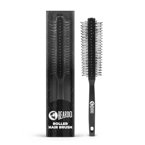 🛒 Beardo Roller Hair Brush For Men | Perfect Tool for Efficient Blow Drying, Adding Curls, Waves & Volume | Smoothening & Volumizing comb | Men Accessorie | Lightweight - For All Hair Types