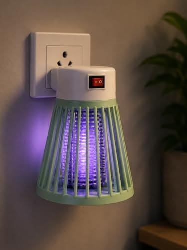 🛒 Gaani Lifestyle Electric Mosquito Killer Lamp, White, ABS Plastic, UV Light with High Voltage Grid, Silent Operation, Modern Cylindrical Style