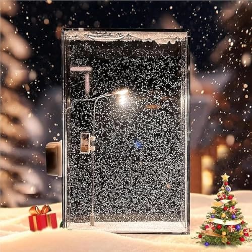 🛒 Wicllieot DIY Snowfall Lamp Night Light Kit with Mini Street Light and Snowflake Effect - Handmade Christmas Snow Globe Decor Lamp for Bedroom, Study Table, Kids Room and Festive Home Decoration