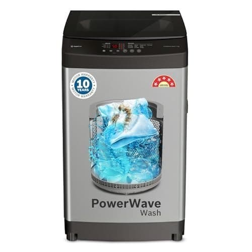 🛒 Bosch 7 kg 5 Star Fully Automatic Top Load Washing Machine,PowerWave Wash,Inbuilt Dual Lint Filter, Stainless Steel VarioDrum with 5 fin Pulsator, Water Save, Flex Drain, Dark Grey (WOE70AH0IN)