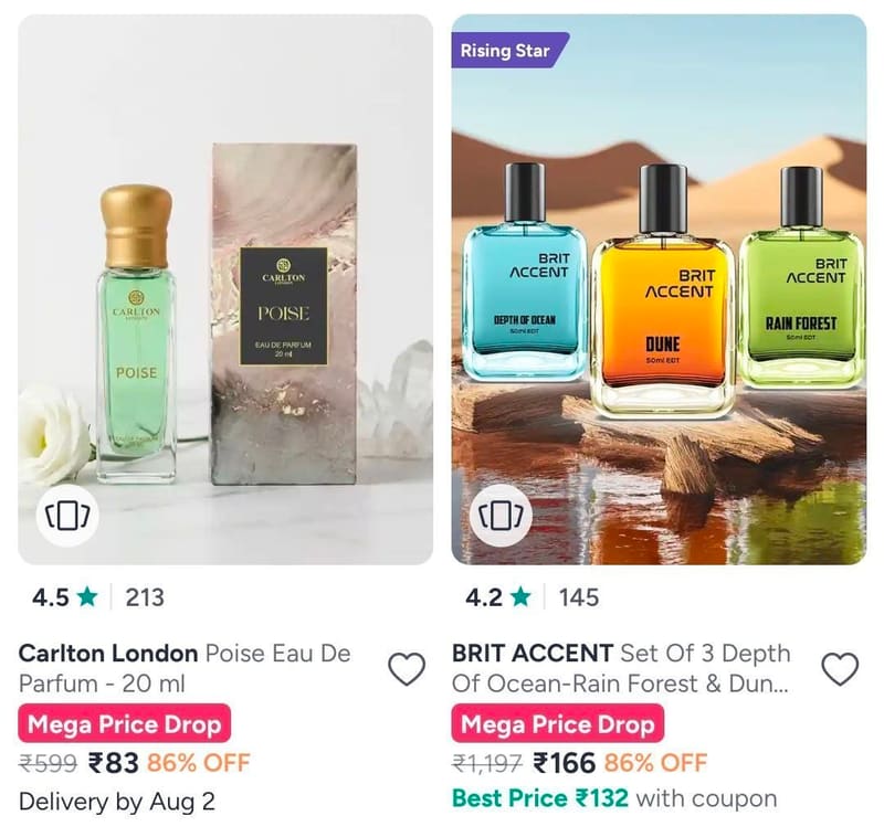 Myntra | UPTO 86% Off on Branded Perfumes Starting @₹83🔥🔥🔥🔥