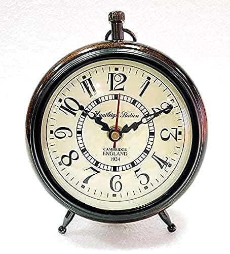 Handmade Antique Wooden Table Top Clock Desk Clock - Unique ...