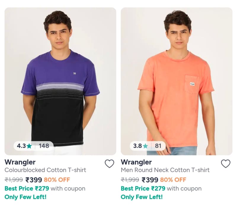 Wrangler clothing up to 80% off🔥