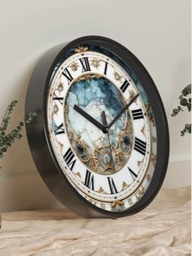 🕒 RANDOM Black Plastic Ultra Clear Glass Round Battery Analogue Wall Clock (30.5cm)