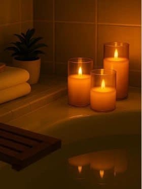 🕯 EarthCraft Set of 3 Flameless LED Candles with Remote Controller (Acrylic Fiber Glass)