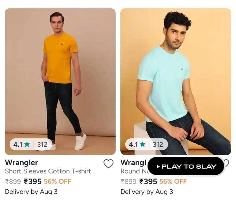 Wrangler Men's Clothing upto 78% off starting From Rs.395