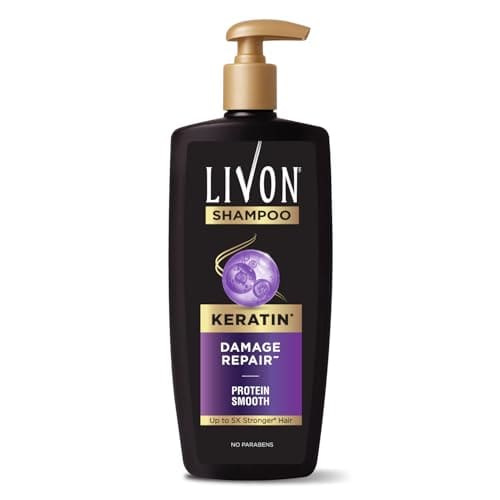 🛒 Livon Keratin Shampoo for Women & Men | Repairs Damaged Hair | Smooth & 5x Stronger Hair | No Parabens | 650ml
