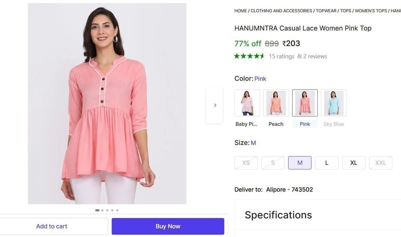 🔥  Women's Top @ ₹203
