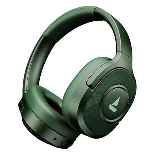 🛒 boAt Rockerz Plus 550 ANC, (~40dB) Hybrid ANC, 80Hrs Playback, 40ms Low Latency Beast Mode, 40mm Drivers, BT v5.4, Bluetooth Headphones, Wireless Headphone with Mic (Green Militia)