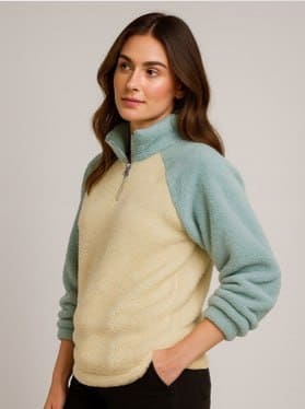 🧥 The Dry State Women Colourblocked Mock Collar Pullover Sweater