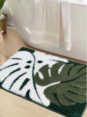 🚪 AaHo Decor Green & White Anti-Slip High Absorbent Doormats