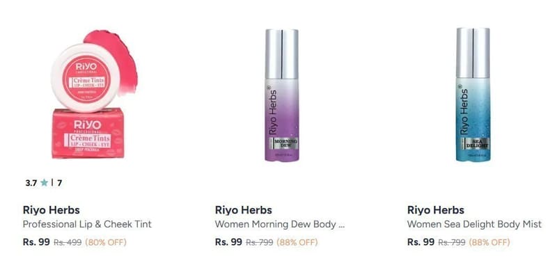 Myntra | Upto 80% Off on Riyo Herbs Beauty Products