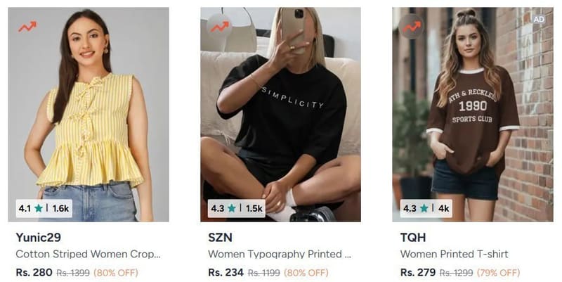 Myntra | Upto 80% off On Women's Clothing
