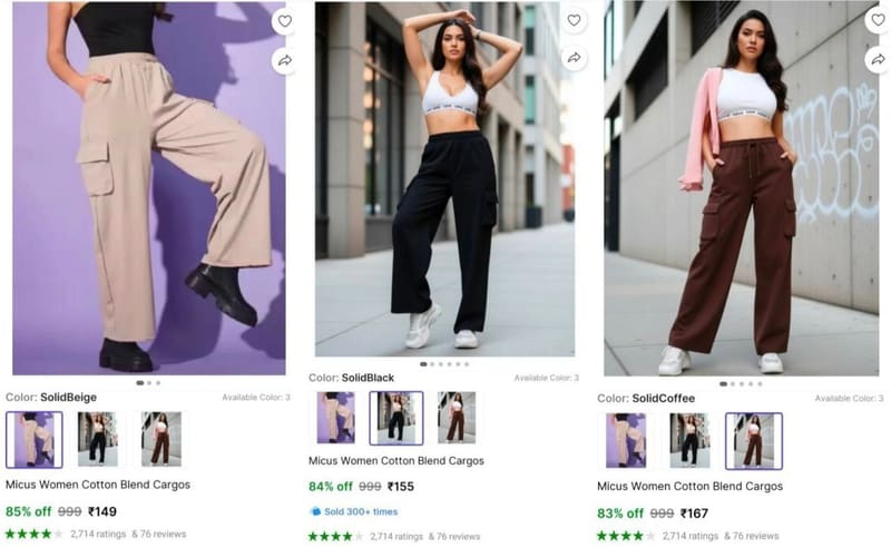 🔥Women's Cargo From ₹149