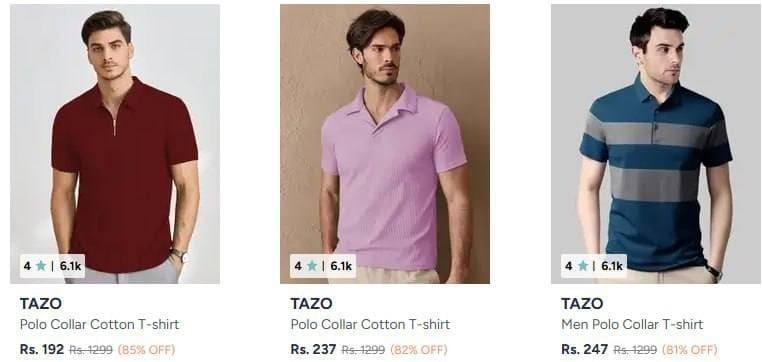 Men Polo Collar Tshirts from 192