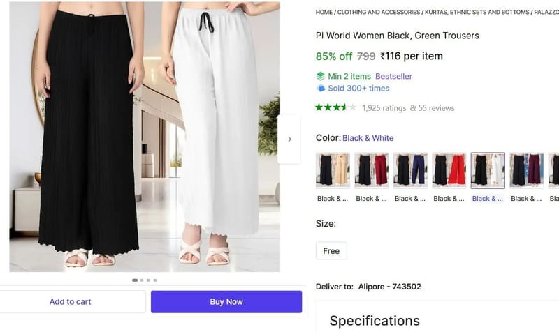 🔥  Trousers @ ₹116