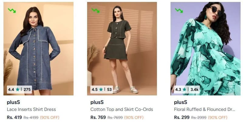 Myntra | Upto 90% Off on Pluss Women Clothing
