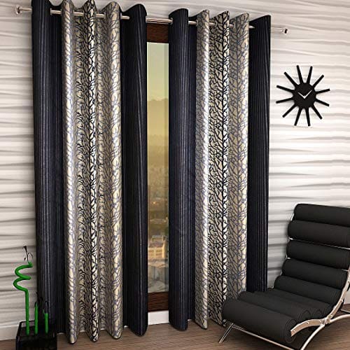 🛒 FARRELL Home Decor-1 Piece Polyester Bedroom Living Room Wind Tree Design Curtain for Door (4 x 7 Feet Coffee) | Geometric, Light-filtering, Grommet