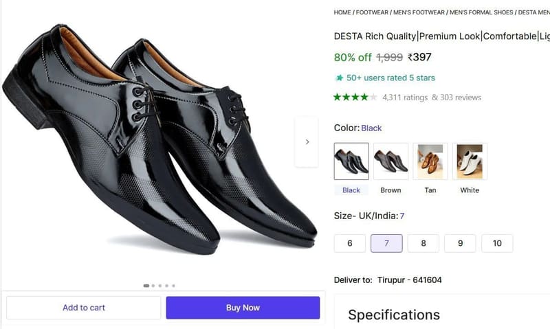 🔥  Lightweight Derby For Men (Brown) @ ₹397