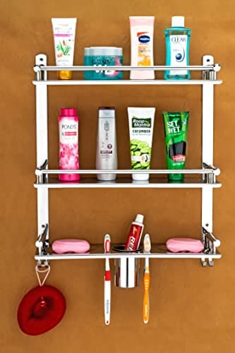 Oslen Stainless Steel 3 Layer Multipurpose Use Shelf Organiz...