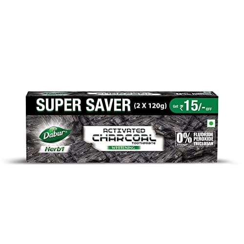 DABUR Herb'L Activated Charcoal Toothpaste 240G (120G x2, Pa...