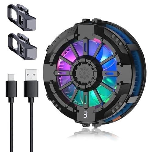 🛒 Mobile Cooling Pad Mobile Cooler Gaming Fan for Instant Cooling Advanced Refrigeration Chip and LED Temperature Display Compatible for Android and iPhones (Black, 5.7 CM)
