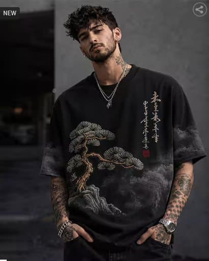 👕 FORCE Men Printed Round-Neck T-Shirt