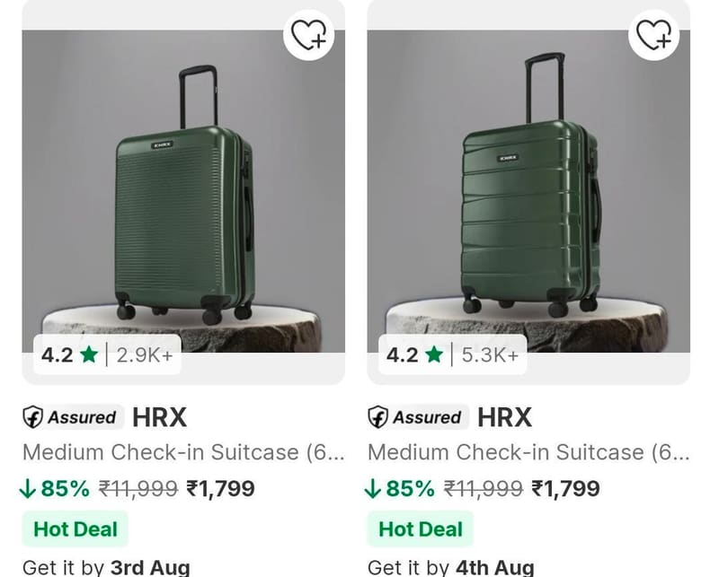 Flipkart | Upto 85% Off On HRX Luggage.