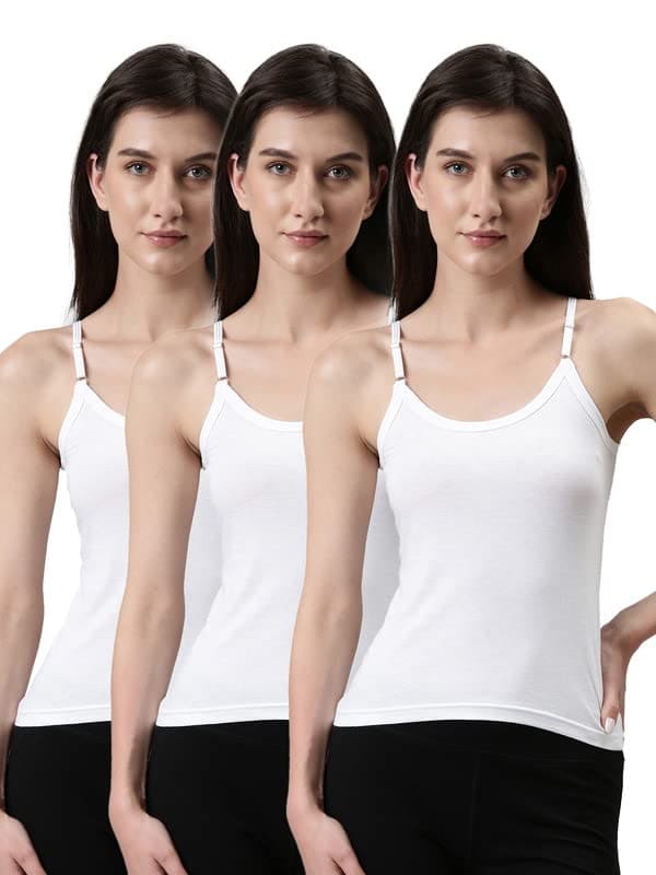 Dixcy Slimz Solid Slim Fit Scoop Neck Sleeveless Cotton Cami...