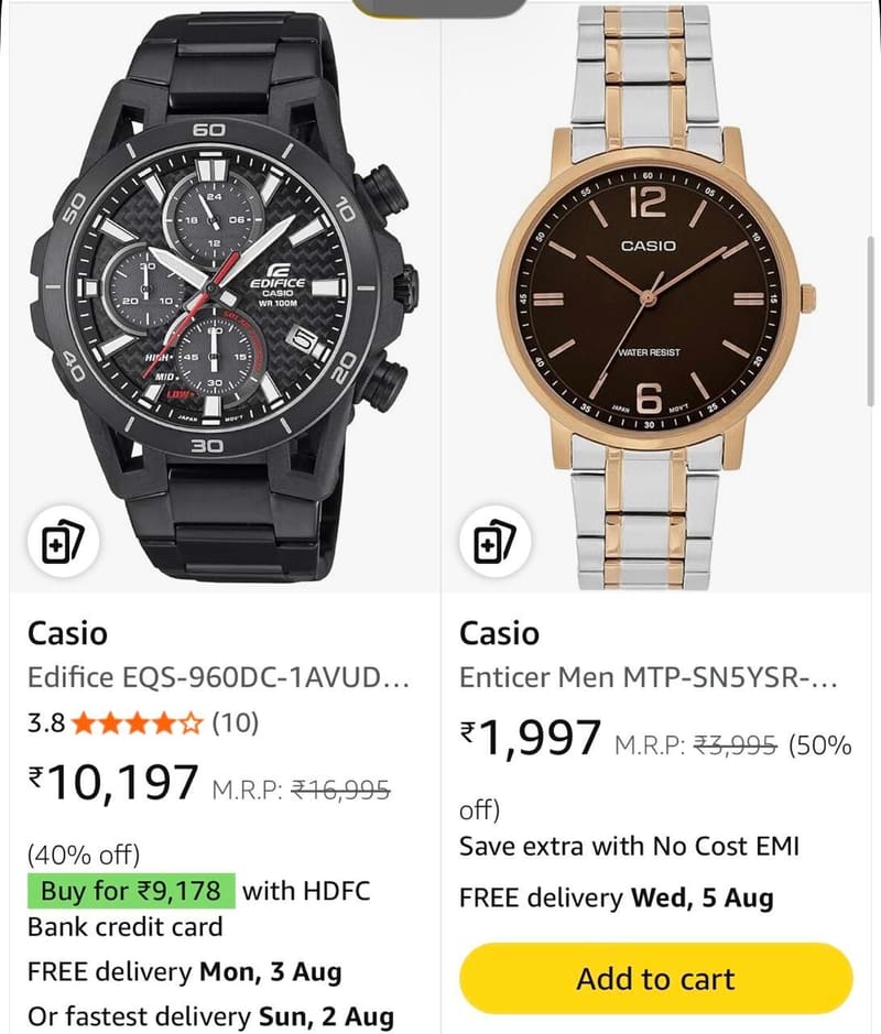 Upto 50% Off On CASIO Watches.