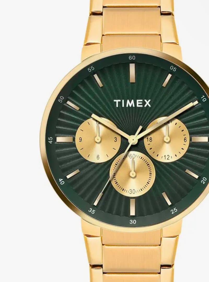 TIMEX Men's Analog Watch with Green Round Dial for ₹3,686.