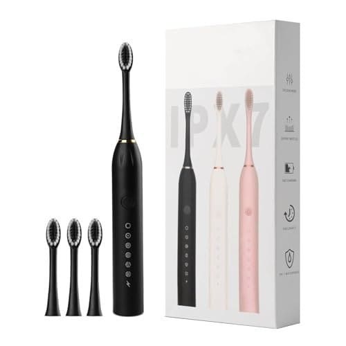 🛒 ZEBRACOON Sonic Electric Toothbrushes USB Rechargeable Ultrasonic Tooth Brush with 4 Brush Heads 6 Cleaning Modes and Smart Timer IPX7 Waterproof Cleaning Toothbrushes for Adults and Kids (Multicolour)