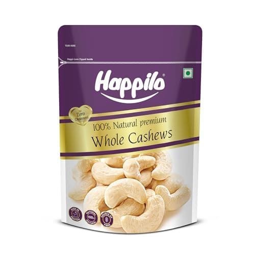 🛒 Happilo Premium Natural Whole Cashews 500g Value Pack | Dry Fruits, Kaju, Healthy Snacks | Unsalted Cashew Nuts | Crunchy, Nutritious & Delicious Nuts | Rich in Protein, Magnesium & Phosphorus