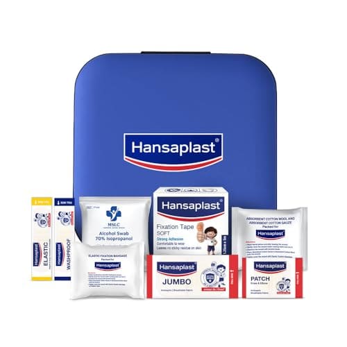 🛒 Hansaplast Fast Aid Kit for Wounds & Bruises | First Aid Kit | 9 Items - 35 Pieces | Emergency Medical Kit for Home, Office, Travel, Car, Sports, Outdoor, Multi-Use Pack for Cuts, Wounds & Injuries | Lightweight & Compact