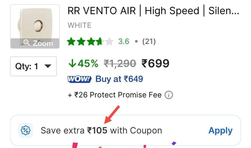 RR 100 mm Exhaust Fan for ₹594.