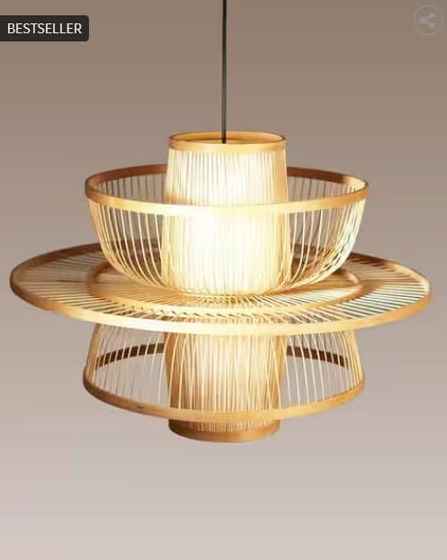 🌿 Habere India Bamboo Cane Lampshade 🏡✨